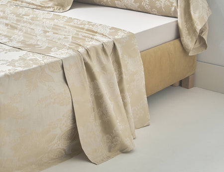 Drap plat Satin jacquard - ADAGIO Camomille