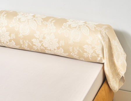 Taie de traversin Satin jacquard - ADAGIO Camomille