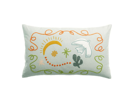 Coussin Coton Brodé - ANKA Ciel