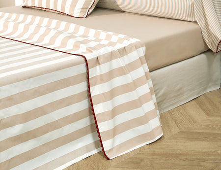 Drap plat Percale imprimée - BELLA VITA Chanvre