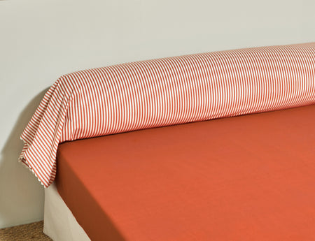 Taie de traversin Percale imprimée - BELLA VITA Terra Cota