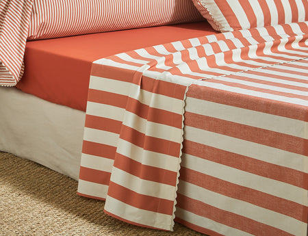 Drap plat Percale imprimée - Terra Cota