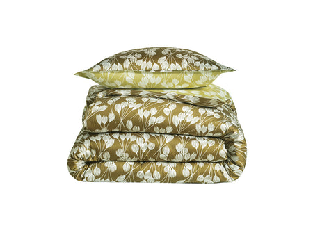 Housse de Couette Satin de coton - ENVOLÉE Kaki