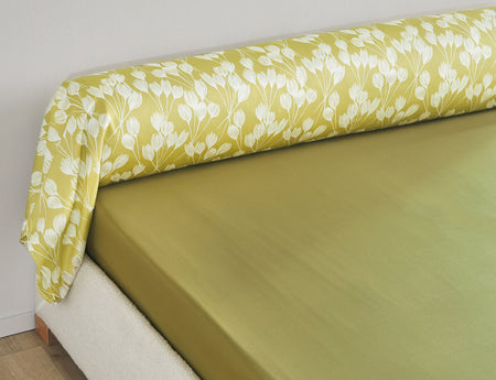 Taie de traversin Satin de coton - ENVOLÉE Kaki