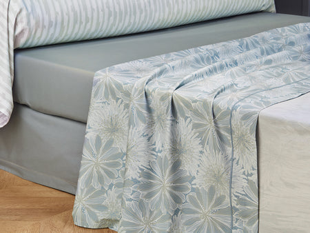 Drap plat Percale de coton - SÉRÉNITÉ Ciel