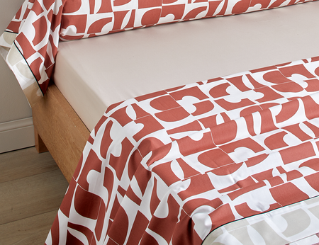 Drap plat Percale de coton - CRAFT Terra Cota