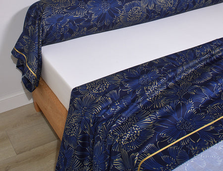 Drap plat Satin de coton - ELIXIR Indigo