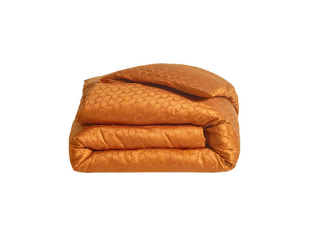 Housse de couette Satin Jacquard - ÉOLE Cognac