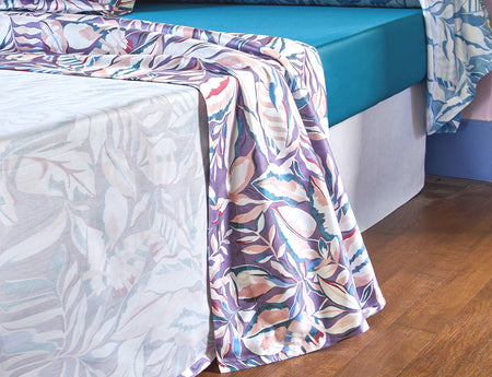 Drap plat Satin Imprimé - EUPHORIA Améthyste