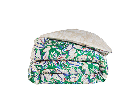 Housse de couette Satin Imprimé - EUPHORIA Emeraude