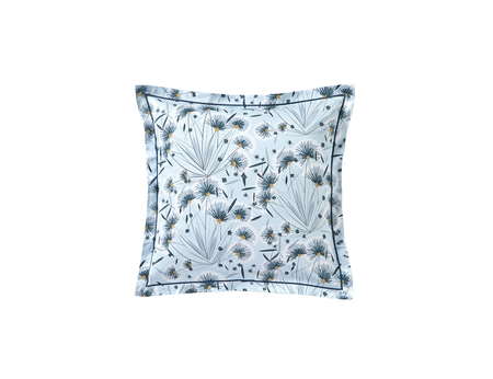 Taie d'oreiller Satin de coton -  FLOREA Bleu Céleste