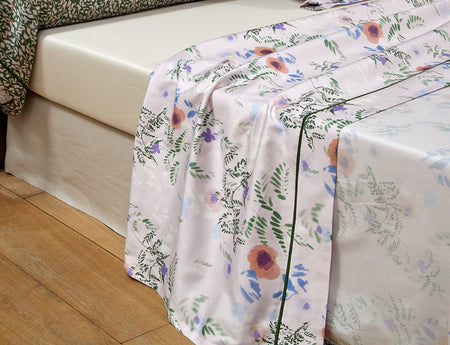 Drap plat Satin de coton - GAIA Mauve