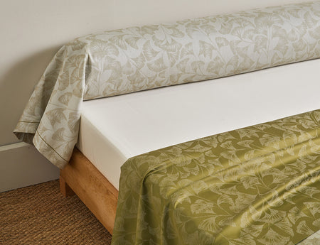 Drap plat Satin Jacquard - GINGKO Olive