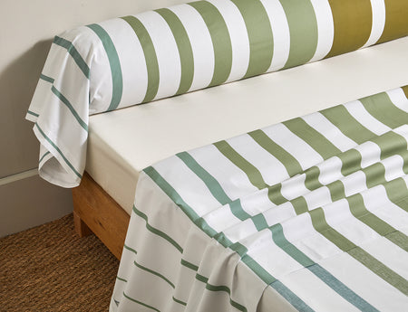 Drap plat Satin de coton - GRAND LARGE Kaki