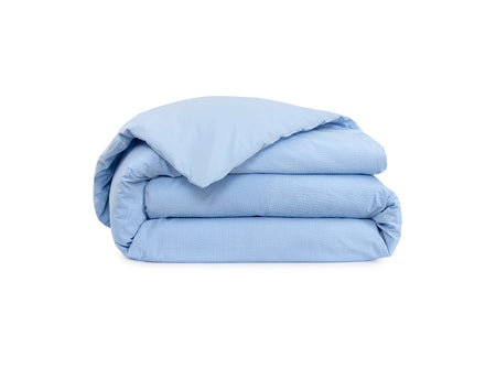 Housse de couette L TAMIS Sky Percale seersucker et percale unie - LACOSTE