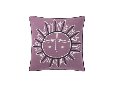 Coussin avec interieur ZEUS Violet Coton brodé - OLIVIER DESFORGES
