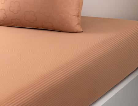 Drap housse Satin jacquard de coton - K HANADOT Cannelle