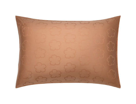 Taie d'oreiller Satin jacquard de coton - K HANADOT Cannelle