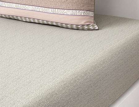 Drap housse Satin de coton - K STRIPE Beige