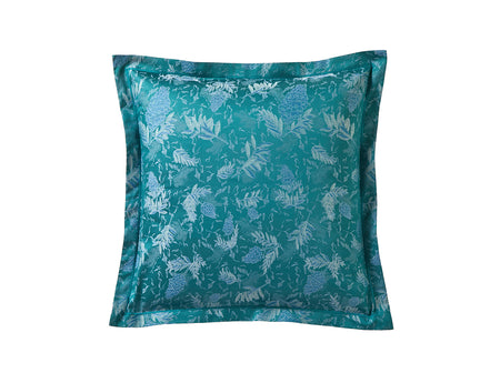 Taie d'oreiller Satin Jacquard - LUPINS Emeraude