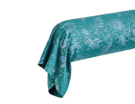 Taie de traversin Satin Jacquard - LUPINS Emeraude