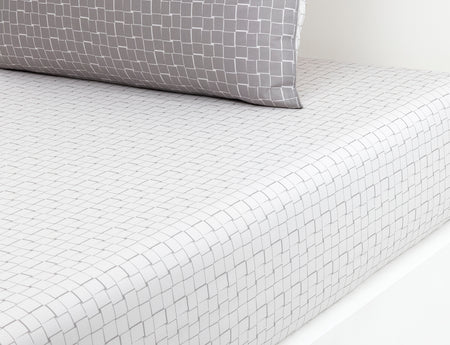 Drap housse Percale de coton biologique - L BLOCK Greige