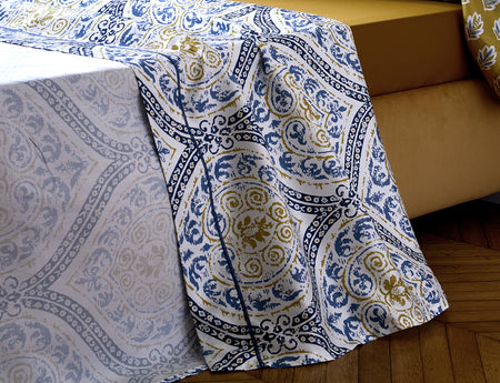 Drap plat Satin de Coton - MADURAI Curry