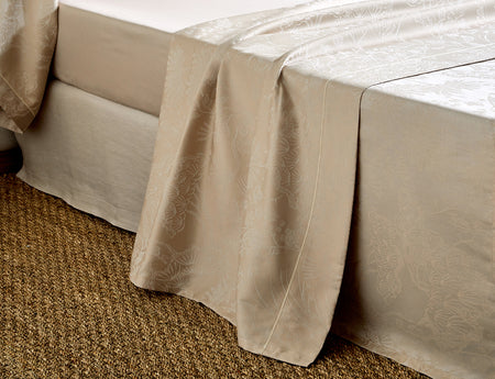 Drap plat Satin Jacquard - ODYSSÉE Chanvre