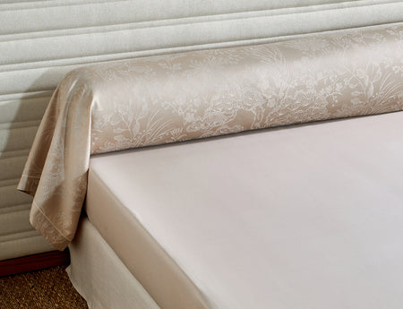 Taie de traversin Satin Jacquard - ODYSSÉE Chanvre