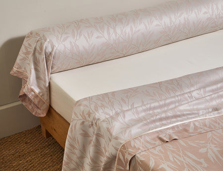 Drap plat satin jacquard - OSIER Poudre