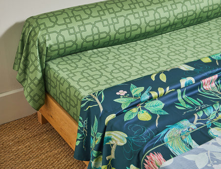 Drap plat satin de coton PARADESIA Emeraude