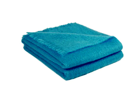 Plaid MOHAIR Bleu canard