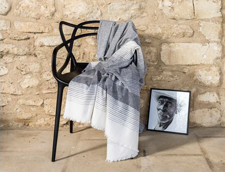 Plaid EOLE laine mérinos - BRUN DE VIAN-TIRAN
