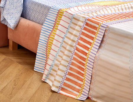 Drap plat Satin imprimé - PORTOFINO Pastel