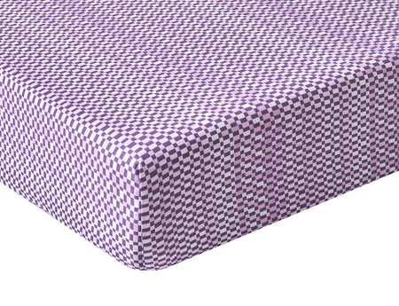 Drap-housse Satin imprimé - PORTOFINO Ultraviolet