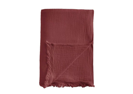 Plaid Double gaze de coton - ARIELLE Bordeaux