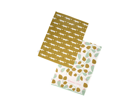 Lot de 2 Torchons - Mr FOX Ocre