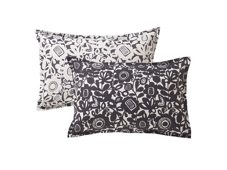 Taie d'oreiller Percale de coton - KUKKIA Graphite