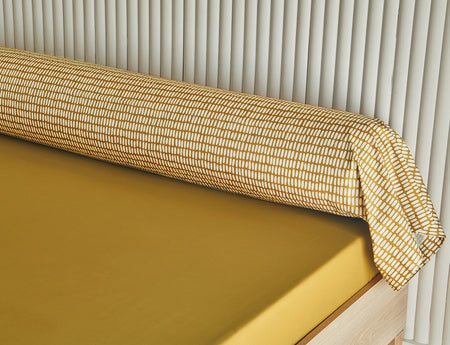 Taie de traversin Percale de coton - TULIPES Fusain