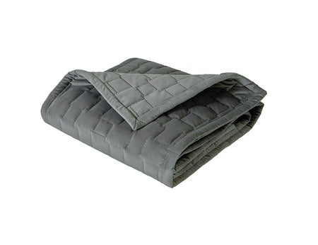 Chemin de lit Velours matelassés - SPIRIT Ardoise