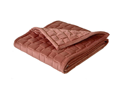 Chemin de lit Velours matelassé - SPIRIT Bois de rose