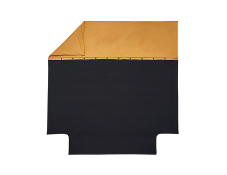 Housse de couette Percale Bio - TANDEM Indigo/Fauve