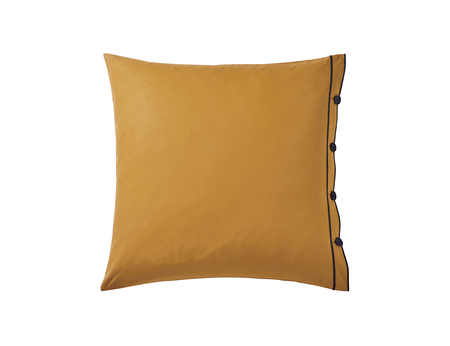 Taie d'oreiller Percale Bio - TANDEM Indigo/Fauve