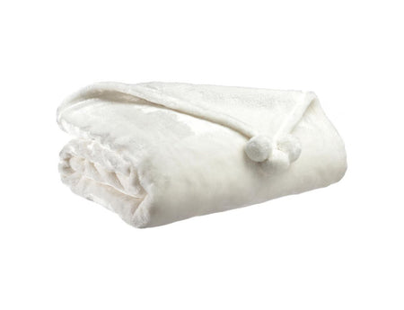 Plaid Polyester - TENDER POMPONS Neige
