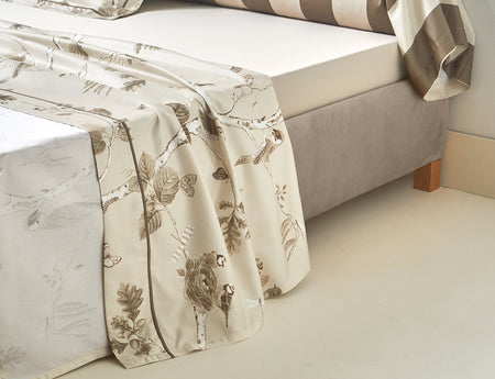 Drap plat Satin de Coton - WOODLAND Sepia