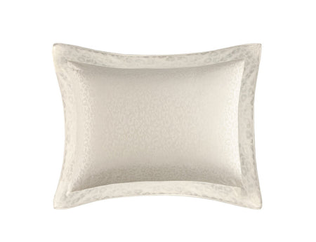Taie d'oreiller Satin de coton damassé - LEOPARD Ivoire