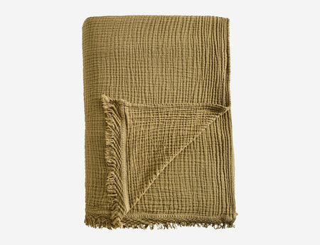 Plaid Double gaze de coton - ARIELLE Bronze