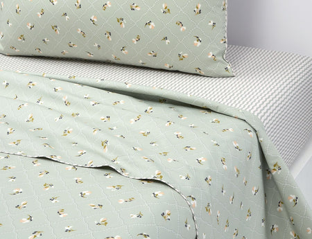 Drap plat Percale de coton - BERGAMOTE