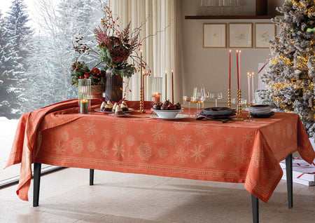 Nappe Coton Jacquard - CIEL ETOILE Rouge