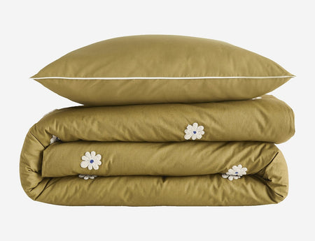 Parure Percale de coton bio - DAHLIA Bronze